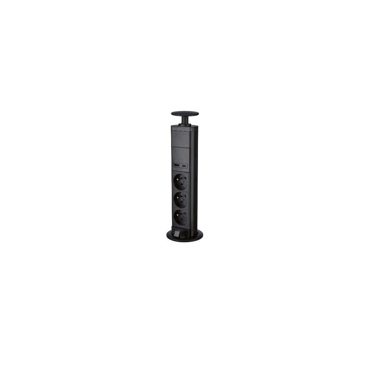 TRONIC® multiple socket strip, 3-way, black