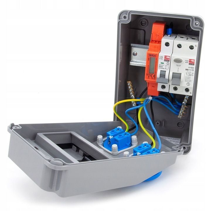 Distributeur électrique mural 2 x 230 V 16 A IP54 ensemble complet de répartiteurs de courant de chantier