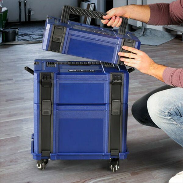 Einhell system case set, 5 pieces. Toolbox, workshop trolley, suitcase, trolley