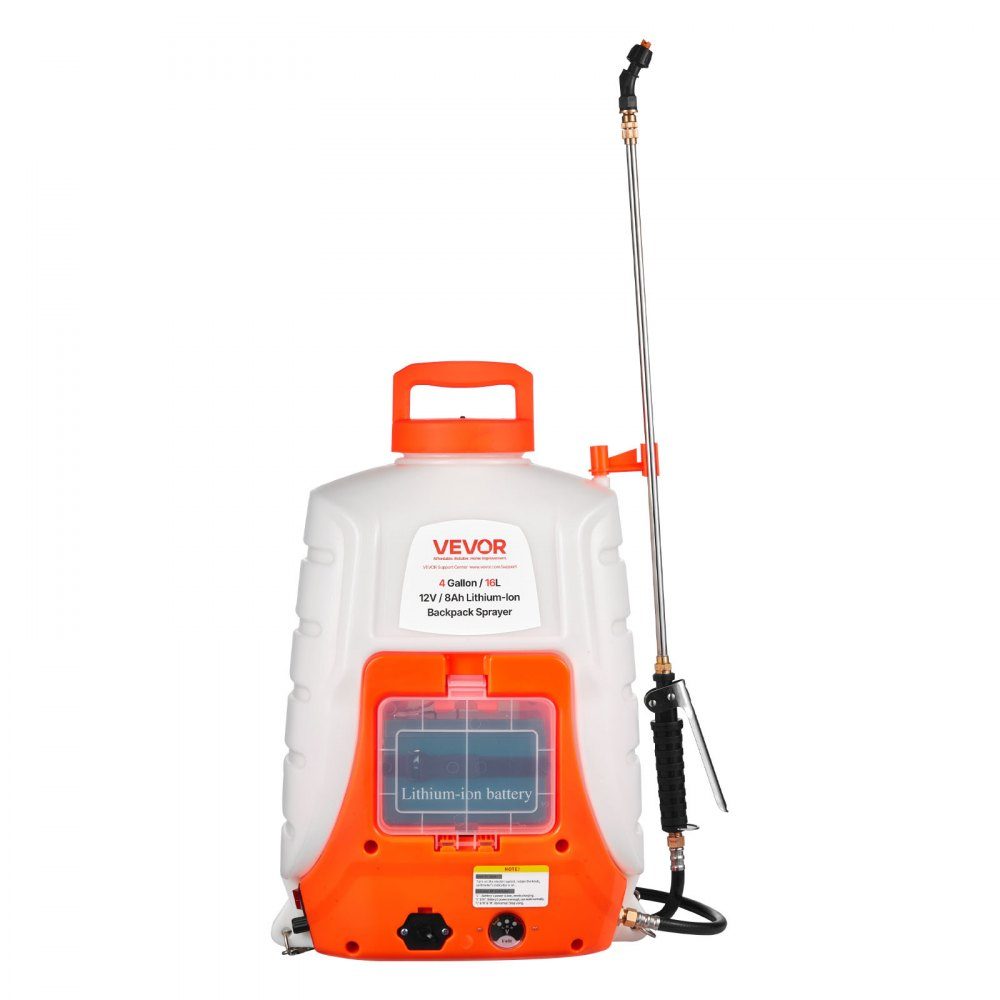 Accudruksproeier 15L rugzaksproeier 8Ah lithium-ion accudruksproeier 90PSI kunstmestsproeier 4,1L/min tuinsproeier met schouderbanden plantensproeier tuinbesproeiing desinfectie wasstraat