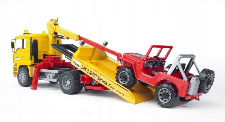 Kinderspielzeug Spielzeugauto MAN TGA Abschleppwagen mit JEEP