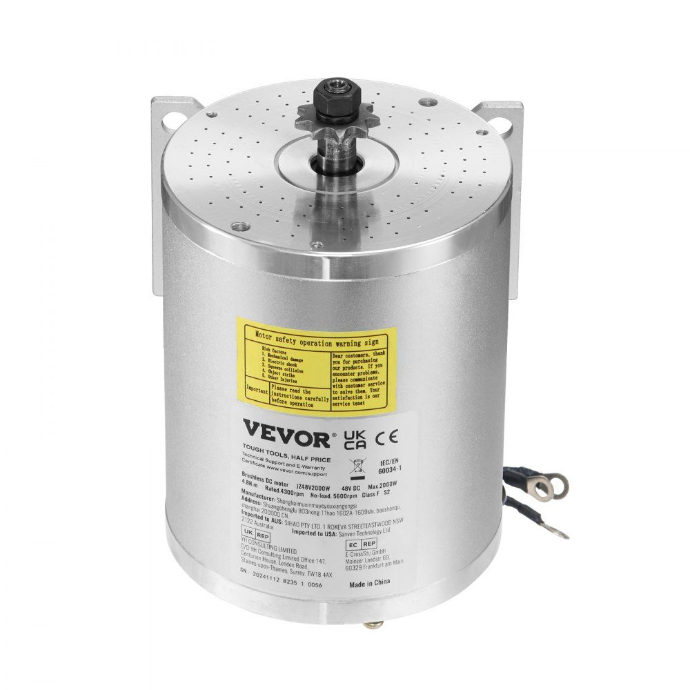Zestaw elektrycznego bezszczotkowego silnika prądu stałego o mocy 2000 W - Silnik elektryczny 48 V 4300 obr./min z ulepszonym kontrolerem prędkości i zestawem uchwytu przepustnicy do gokartów E-Bike Motocykl skuter DIY – Nr kat. HT-23488