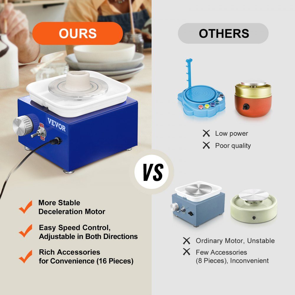 Pottery Wheel Ceramic Wheel 30W Blue Electric Pottery Wheel 10cm 300RPM Pottery Wheel Molding Machine with Apron Suitable for Beginners, Enthusiasts etc