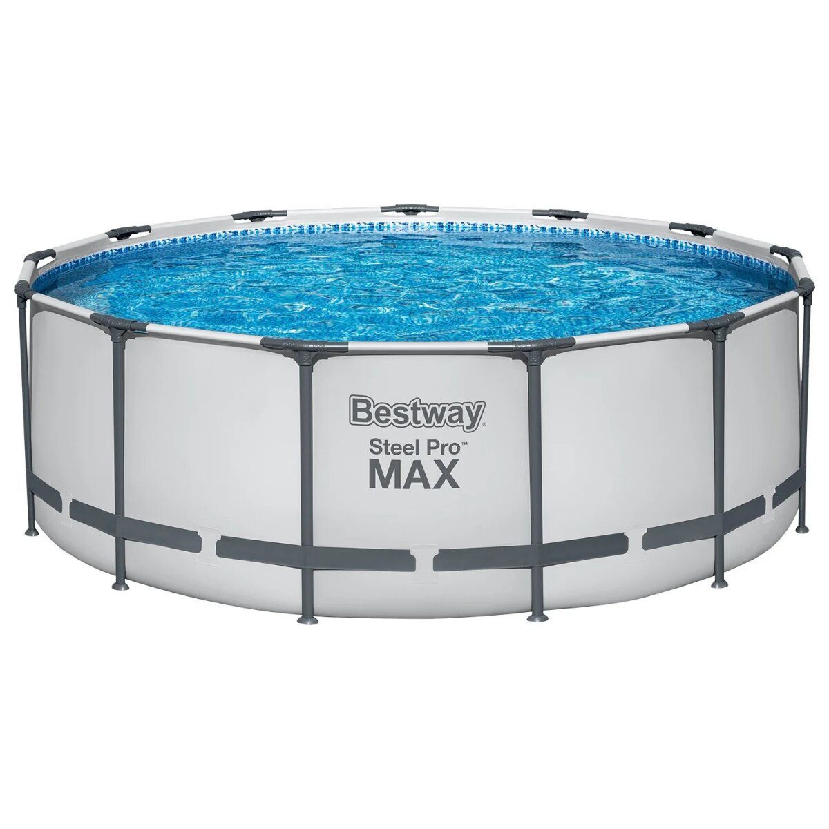 Ensemble piscine structure acier BESTWAY Steel ProMAX avec pompe de filtration Ø 396 x 122 cm