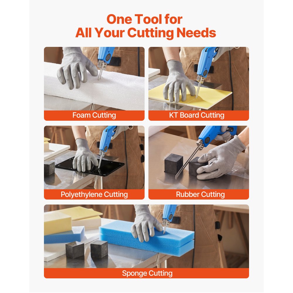 Styrofoam Cutter, 200W Styrofoam Cutter, 50-500°C Adjustable Foam Cutter with 150mm and 200mm Cutting Blades for KT Board, Polyethylene, Sponge, Rubber - Tool Box Included Styrofoam Cutter, 200W Styrofoam Cutter, 50-500°C Adjustable Foam Cutter with 150mm and 200mm Cutting Blades for KT Board, Polyethylene, Sponge, Rubber - Tool Box Included