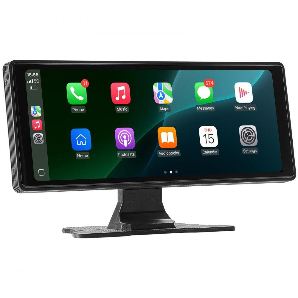 Kabelloses Autoradio (254 mm), HD-Radio mit Touchscreen mit Apple CarPlay und Android Auto, CarPlay-Bildschirm mit Kameras vorne und hinten, Sprachsteuerung, Mirror Link, Bluetooth, GPS-Navigation