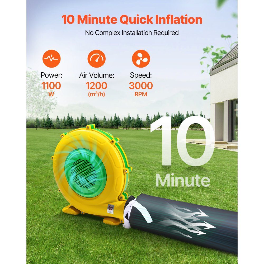 Inflatable Party Tent 9x6x4m, Cube Tent for Disco Night Club, Gazebo Wedding Tent with 1100-W- Blower, Sandbag, 2 Windows for Events, Birthday, Wedding, Black