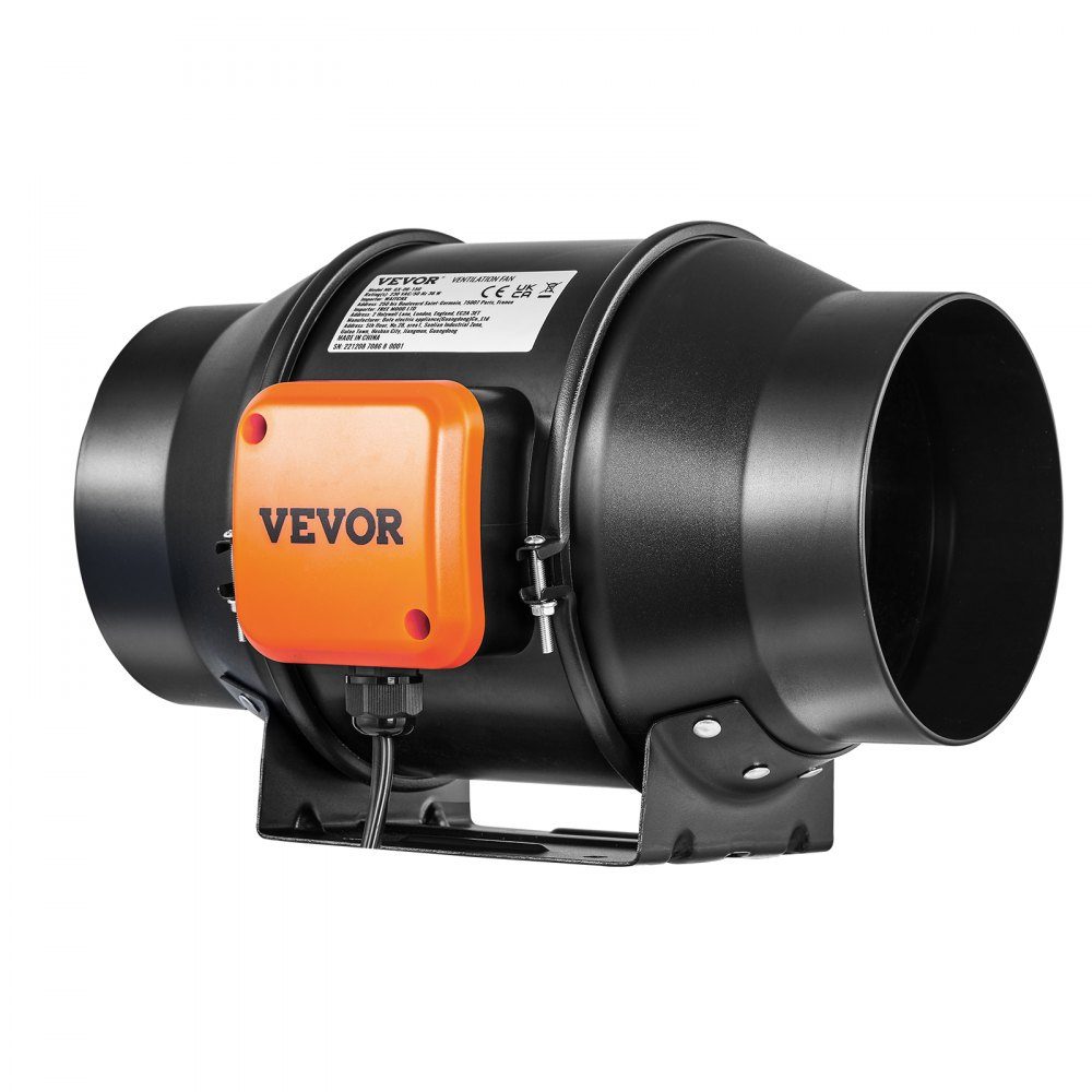 Inline-Kanalventilator, 6 Zoll 402 CFM mit Temperatur-Feuchtigkeitsregler, leiser EC-Motor-Belüftungs-Abluftventilator für Kühlverstärker, Wachstumszelte, Hydrokultur