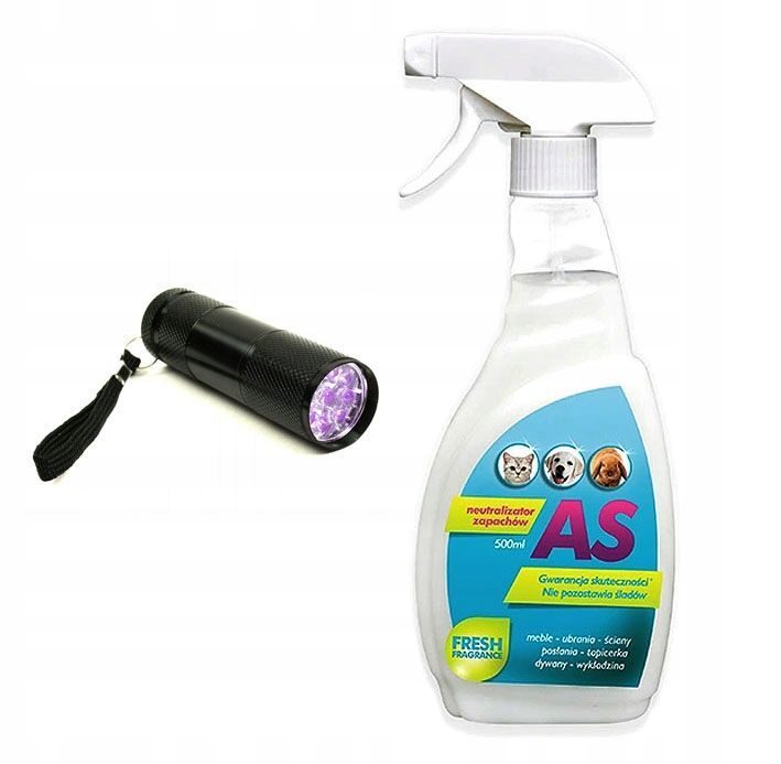 Urine- en geurneutralisator voor urinegeuren van katten en honden. Zeer effectief + urinedetector