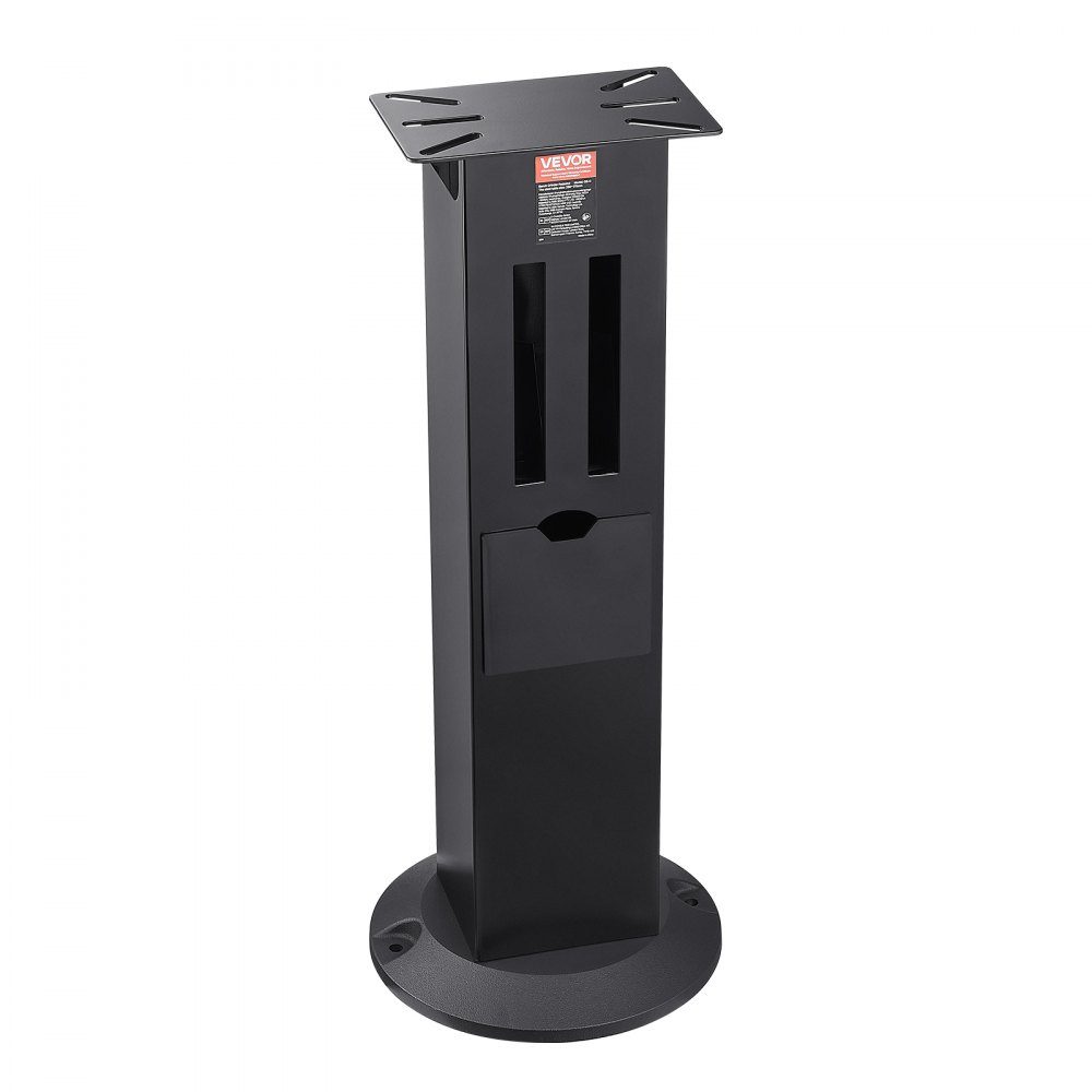 Support de ponçage, base au sol pour meuleuse d'établi avec plaque de montage 28 x 17 cm, compartiments de rangement pour meules de ponçage et base en fonte, compatible avec la plupart des meuleuses d'établi