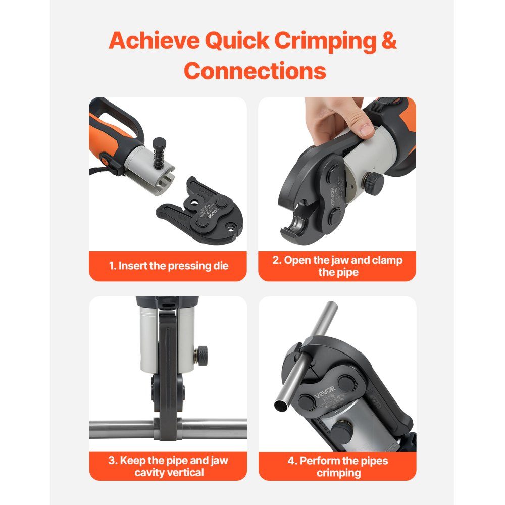 V12 crimping jaw, 12mm crimping jaw for V-shaped stainless steel pipes, steel crimping jaws, compatible with standard crimping tools, ideal for HVAC systems, gas lines and radiant heating systems