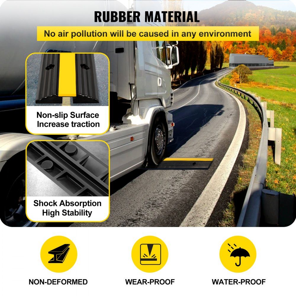 1 channel cable protection mat, external cable channel, 4 pieces of cable bridge made of commercially available thermoplastic rubber with parking spaces, bearing 102x15.5x3 cm
