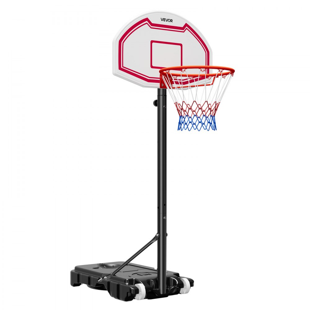 Portable Basketball Stand, 1.6 to 2.1 m Height Adjustable Basketball Hoop, Adjustable Basketball System with Nylon Net & Wheels, Portable Backboard Set for Patio Pool Edge Portable Basketball Stand, 1.6 to 2.1 m Height Adjustable Basketball Hoop, Adjustable Basketball System with Nylon Net & Wheels, Portable Backboard Set for Patio Pool Edge