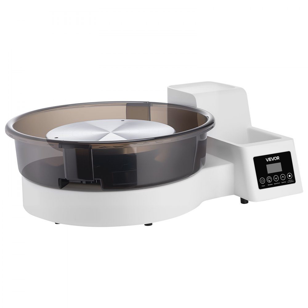 Elektryczne koło garncarskie 450 W, tokarka do ceramiki 28/36 cm Gramofon, koło ceramiczne z pedałem i regulacją prędkości 30-300 obr./min i zdejmowaną umywalką, dla początkujących DIY Clay Art, biały