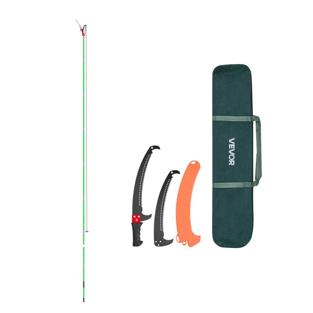 Astsäge mit Teleskopstiel, 85,3-32,5" verstellbar, scharfes Sägeblatt aus 65Mn-Stahl, leichter Fiberglasstab, Teleskop-Baumsäge zum Trimmen hoher Äste, (inkl. Astschere)