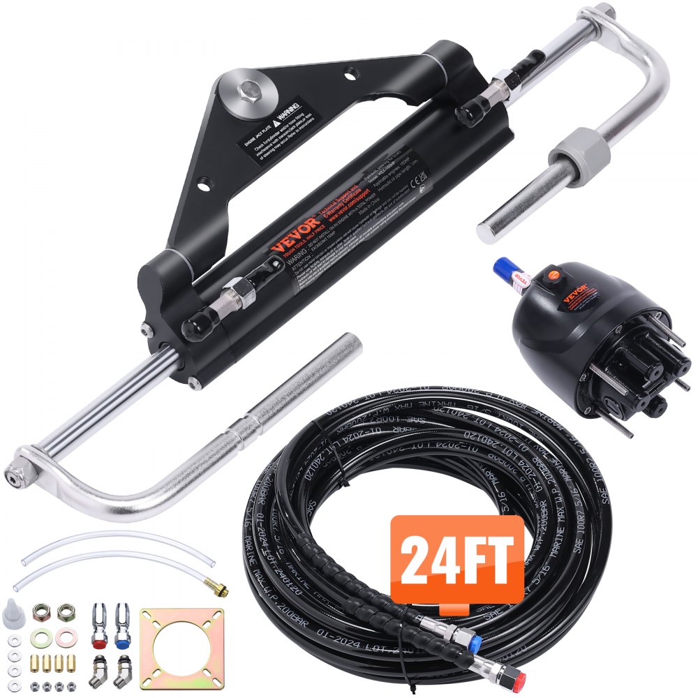 Hydraulische buitenboordstuurset 150 pk hydraulisch stuursysteem voor scheepsboten met stuurpomp, tweewegslotcilinder en 7 m hydraulische stuurslang voor boten met één station, één motor Hydraulische buitenboordstuurset 150 pk hydraulisch stuursysteem voor scheepsboten met stuurpomp, tweewegslotcilinder en 7 m hydraulische stuurslang voor boten met één station, één motor