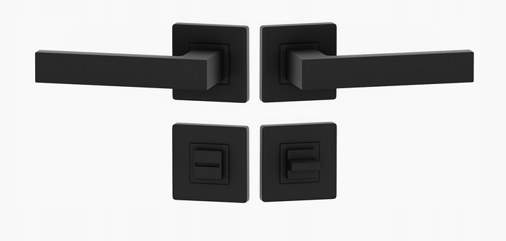 Poignée de porte intérieure avec ferme-toilette, jeu de poignées, poignée de porte, ferrure de porte, jeu de poignées de porte, noir Poignée de porte intérieure avec ferme-toilette, jeu de poignées, poignée de porte, ferrure de porte, jeu de poignées de porte, noir