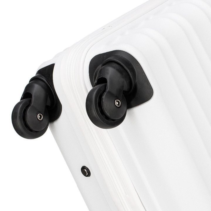 Valise premium valise de voyage valise de bord avec baleines plastique ABS 34l blanc