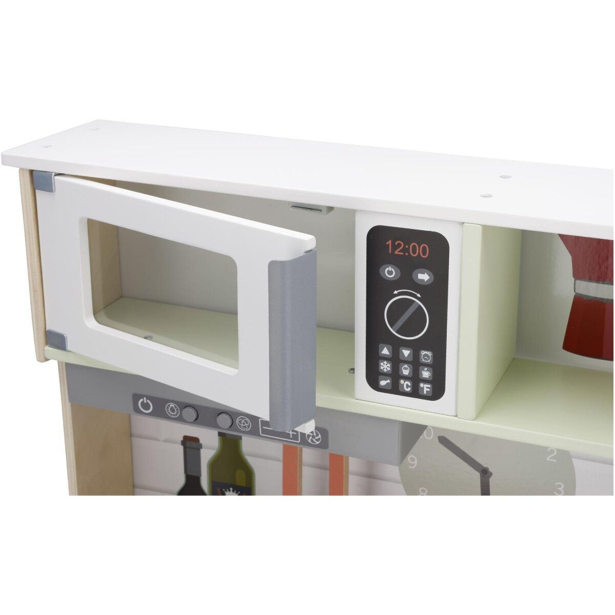 LUPILU® wooden kitchen, 3-way height adjustable, with playable back
