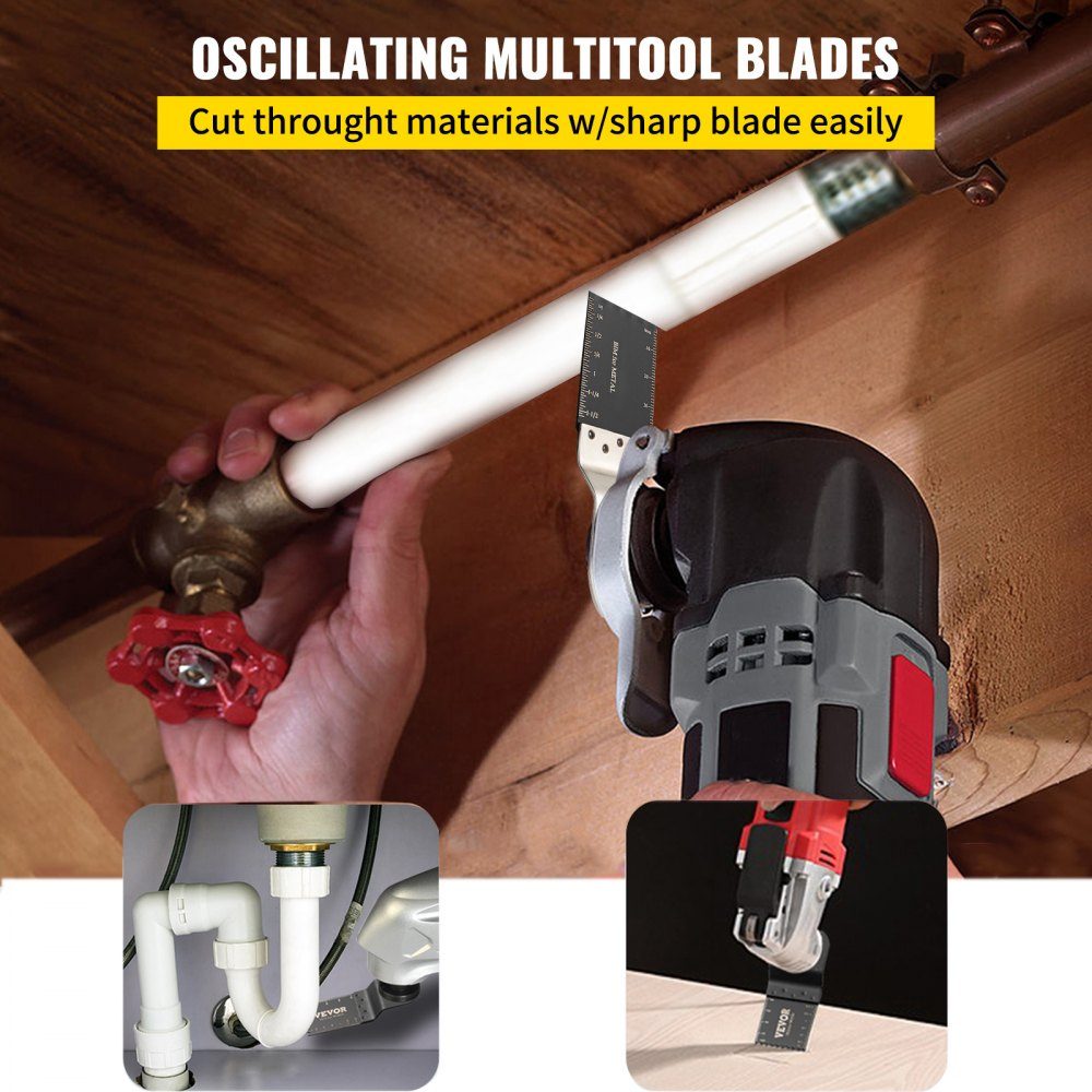 100x Multitool Saw Blades Oscillating Accessory Set HCS + Stainless Steel Multitool Segment Saw Blade 1-3/8 Inch Multifunctional Tool Accessory Set 45-47 HRC