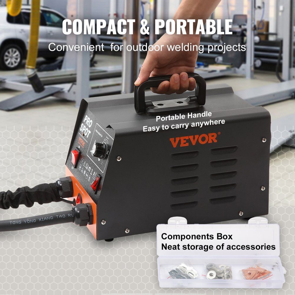 Spot Welder Dent Remover 3KW Stud Welder Dent Remover 6 in 1 Welder with Overheat Protection System Body Spotter 1.2mm Welding Thickness for Carbon Steel Stainless Steel Iron