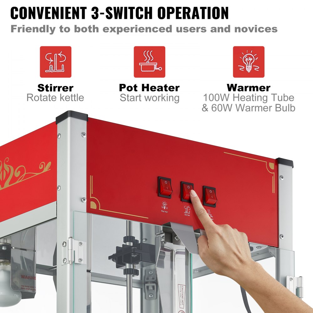 Popcornmachine Popcornmachine Popcornmachine 1440W popcornmachine, 12oz waterkoker voor 80 kopjes per lading, popcornmachine op aanrecht met gehard glas, 3 roestvrijstalen scoops Cinema Popcornmachine Popcornmachine Popcornmachine 1440W popcornmachine, 12oz waterkoker voor 80 kopjes per lading, popcornmachine op aanrecht met gehard glas, 3 roestvrijstalen scoops Cinema
