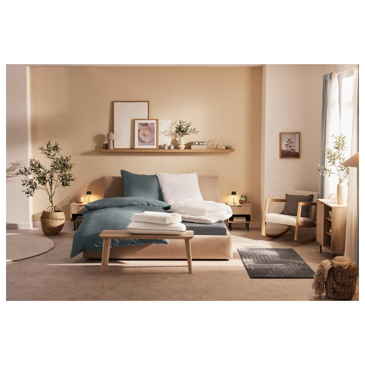LIVARNO home bed linen, made of lyocell satin, 200 x 220 cm, gray