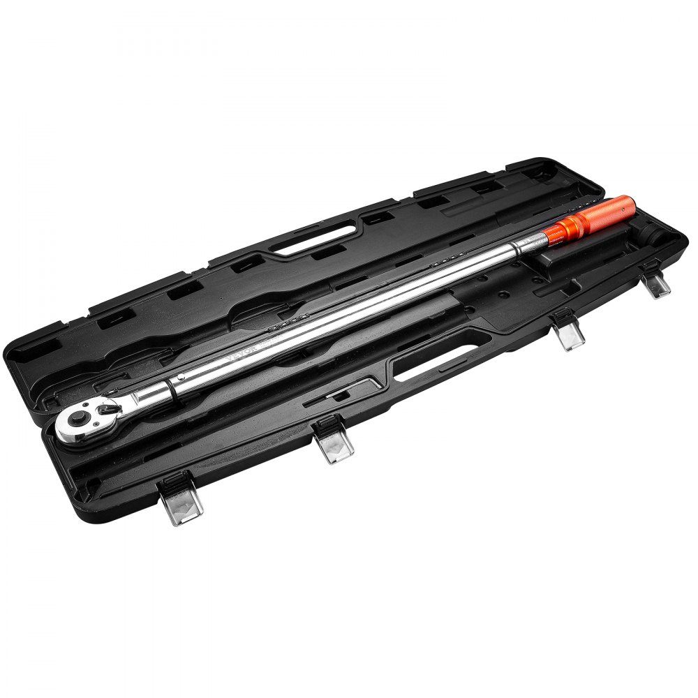 Click Torque Wrench 3/4" Drive 136-814N.m Two Way Torque Wrench Set with Dual Range Scales 48 Teeth ± 3% High Precision Alloy Steel for Car Repair Orange