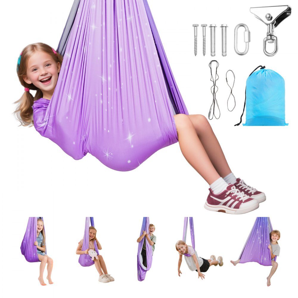 Aerial Yoga hangmatset Dubbellaags stof Aerial Yoga Swing Luchtvliegende Yoga Swing met 360° draaibare ophanging en O-sling en maximaal draagvermogen van 300 lbs Plafondschommels Roze + Blauw