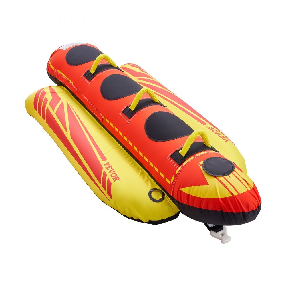 Ensemble de tubes amusants, remorqueurs gonflables pour 1 à 3 personnes, tube de remorquage pour sports nautiques de 500 lb avec housse entièrement en nylon, poignées rembourrées et valve de sécurité de vitesse