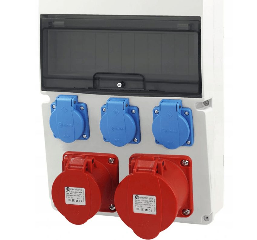 #SALE# Electrical wall distributor 3x SCHUKO 1x CEE 16A 1x CEE 32A construction power socket