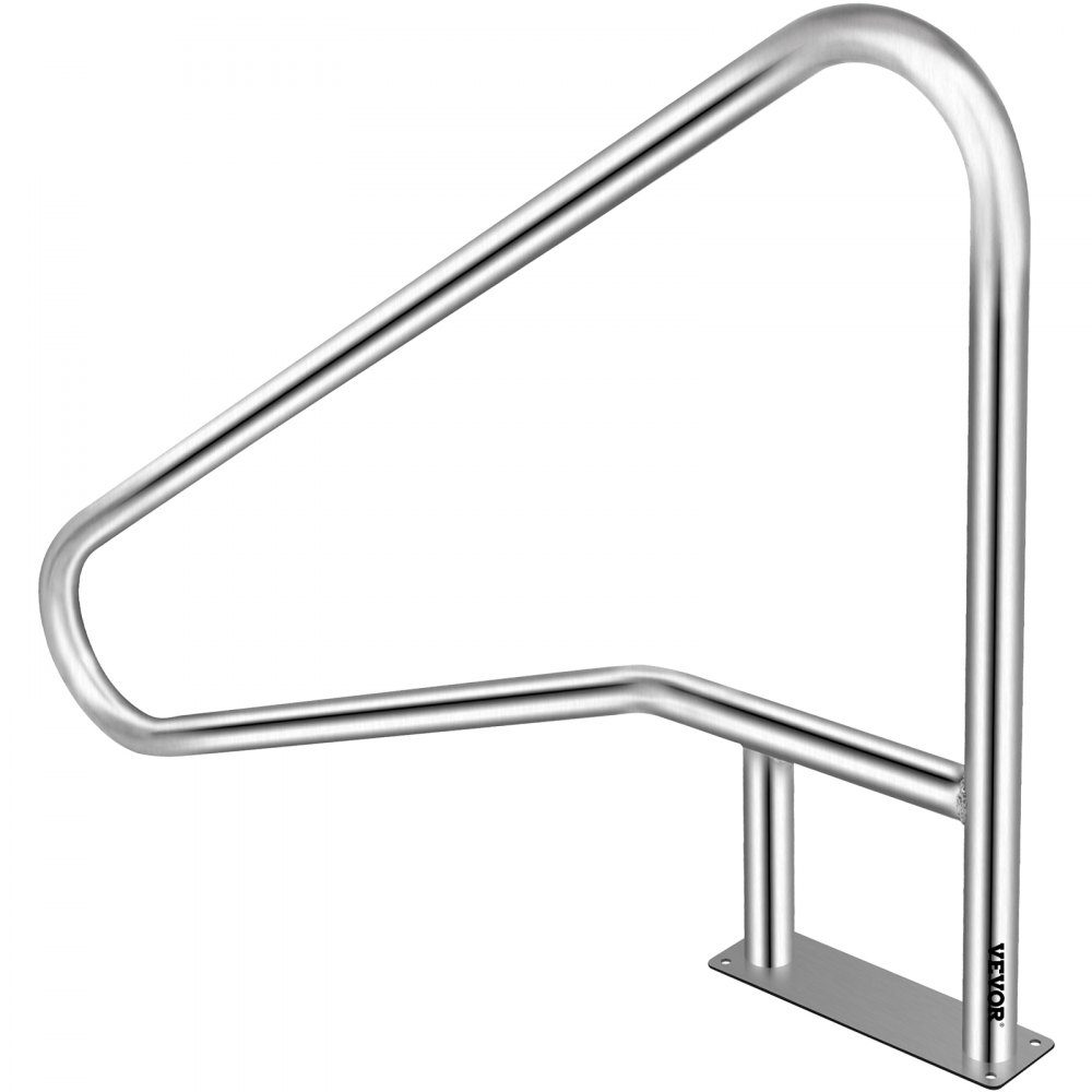 Barre d'appui pour piscine en acier inoxydable 139,7 x 81,2 cm Main courante pour piscine Capacité de charge de 113 kg Aide à l'entrée Piscine Arche de poignée de 4,8 cm avec couvercle de poignée Escalier pour piscine pour piscine Positions inclinées Spa