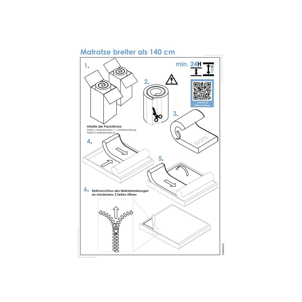 BADENIA TRENDLINE Matelas à ressorts ensachés 7 zones « BT 1000 Classic », élastique ponctuel, H3, 160 x 200 cm