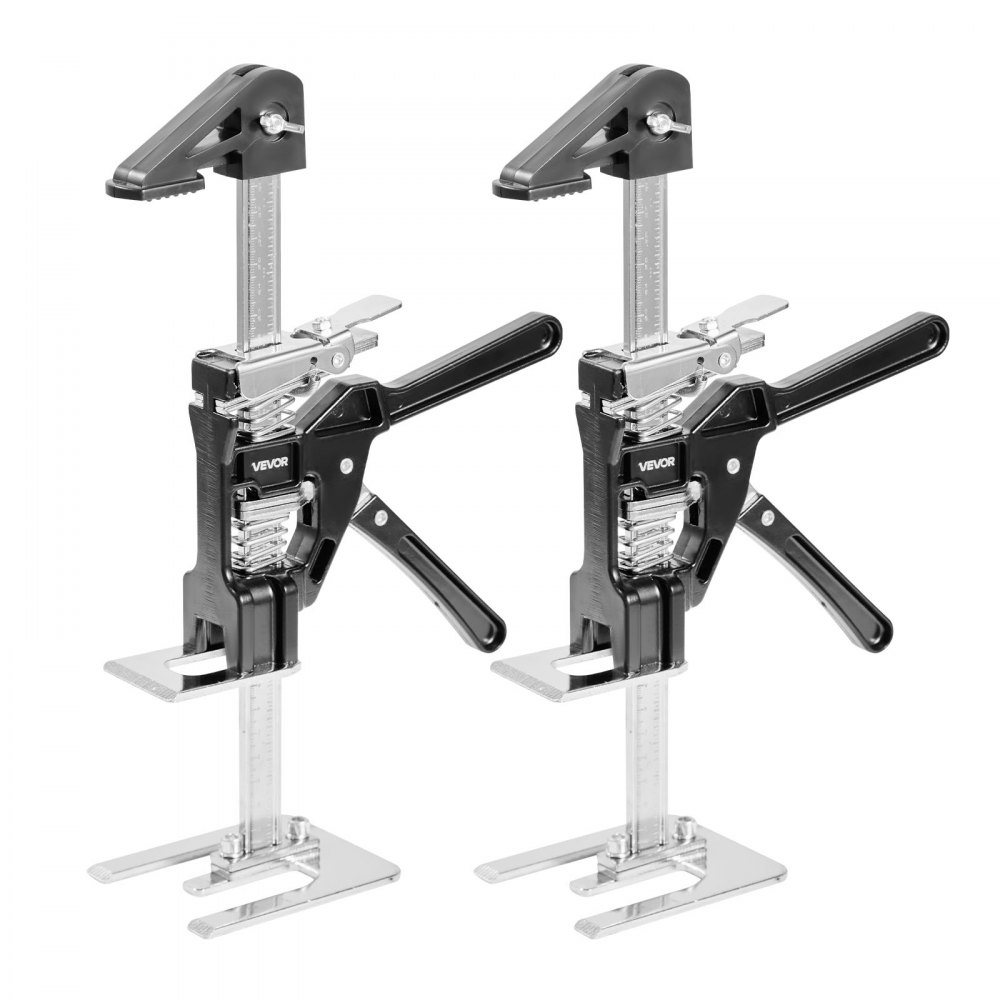 Arbeidsbesparende armheffer, 2 stuks, 120 kg laadvermogen, heffen tot 165 mm, handheffer met magnetische waterpas, 2 aanpassingsmodi, voor deuren, ramen, meubels, houtbewerking, zwart