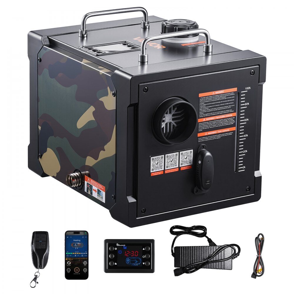 Diesel Heater Air Heater 5-8KW, DC 12V/24V, Portable All in One Parking Heater with Bluetooth Control & Remote Control & LCD Screen, 7L Fuel Tank for Trucks RVs SUVs