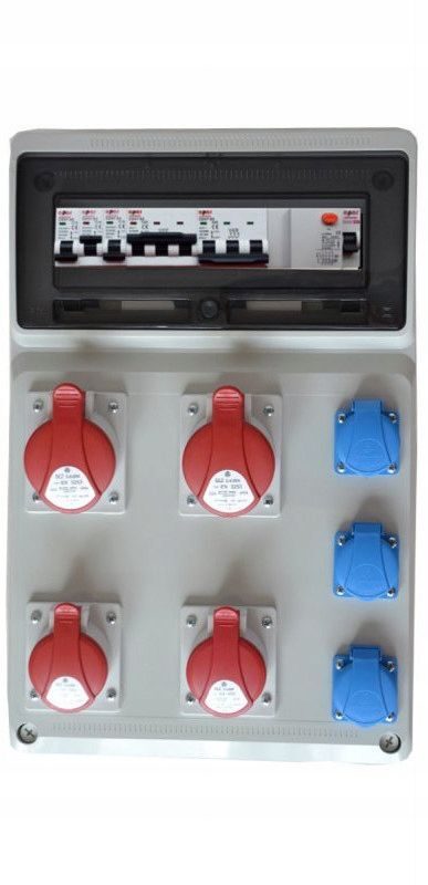 Distributeur électrique mural 3x 230 V 16A / 2 x 16A / 2 x 32A ensemble complet de distribution d'énergie de construction APPAREIL DE COMMUTATION DE CONSTRUCTION appareillage de commutation