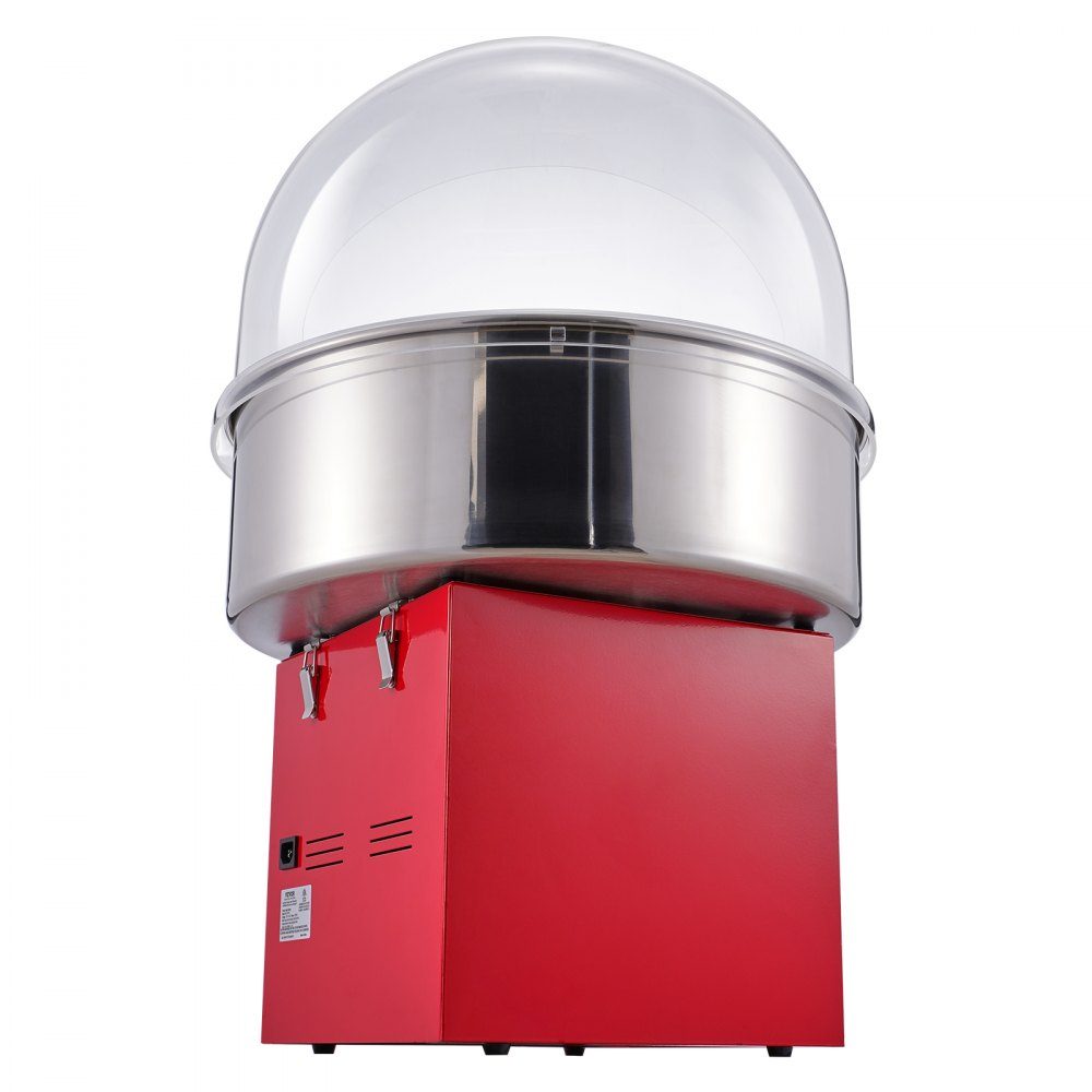 Elektrische Zuckerwattemaschine, 1000 W Zuckerwattemaschine, kommerzielle Zuckerwattemaschine mit Abdeckung, Edelstahlschüssel, Zuckerschaufel, Schublade, perfekt für Familientreffen, Rot