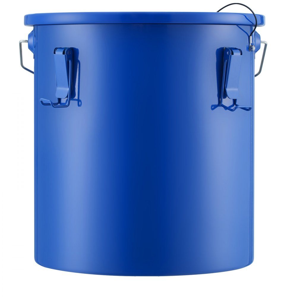 Frying Oil Bucket Oil Disposal Container, 5L Carbon Steel Frying Oil Bucket with Rustproof Coating, Oil Transport Container with Lid, Filter Bag for Filtering Hot Cooking Oil, Blue