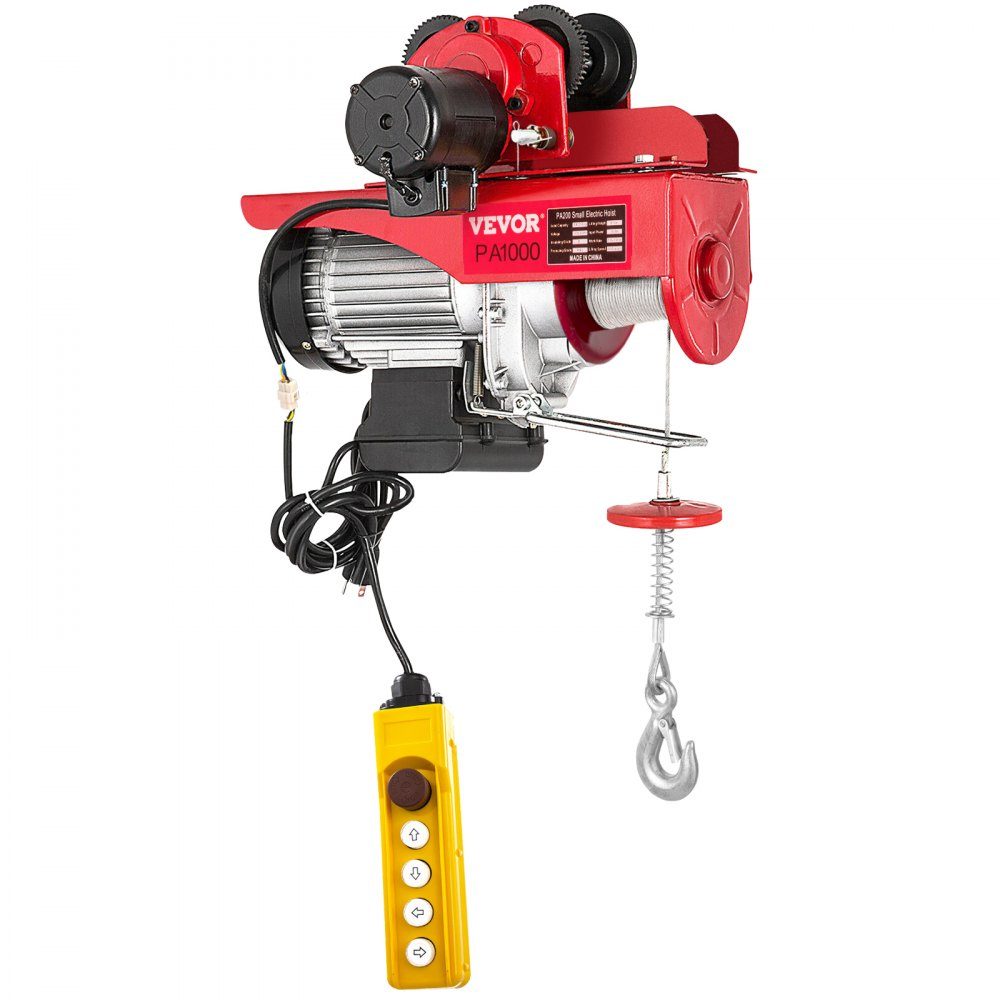 Elektrische lier 220V elektrische kettingtakel 1000 kg 1800 W met bedrade afstandsbediening 1,4 m elektrische lier voor werkplaats, garage, magazijn, industrieel hijsen van zware lasten – Artikelnr. HT-22271