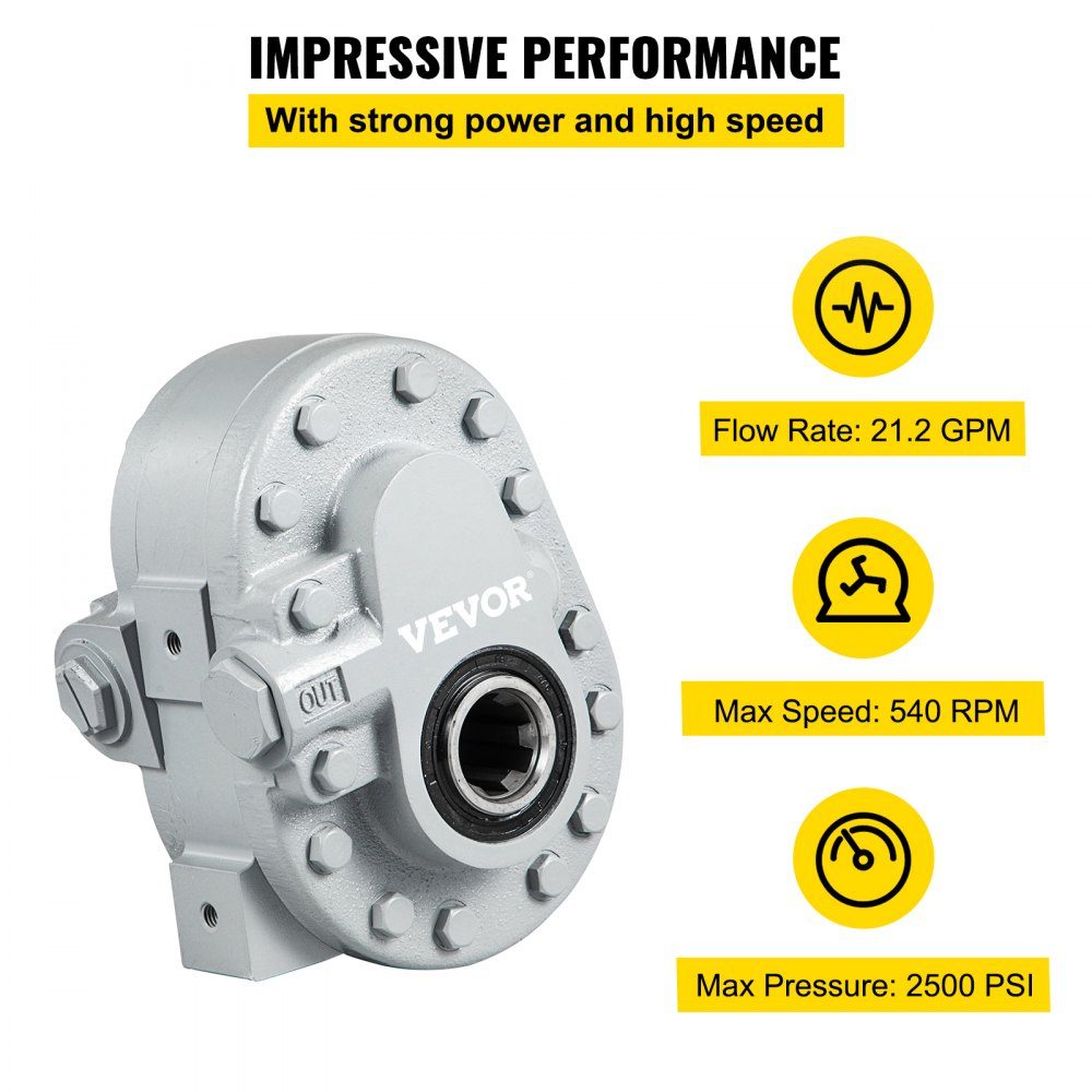 Hydraulikpumpe, 21,2 GPM, Hydraulikmotor, 540 U/min, Holzspalter, 2250 PSI, hydraulischer Spalter, SAE 12 Auslassanschluss, Hydraulikpumpe für Holzspalter, für LKW-Heckklappenlift, Scherenhebebühne, Kippen
