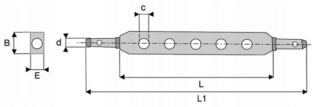 Deichsel 90x44 7-Loch CAT.3 (36) Cat3