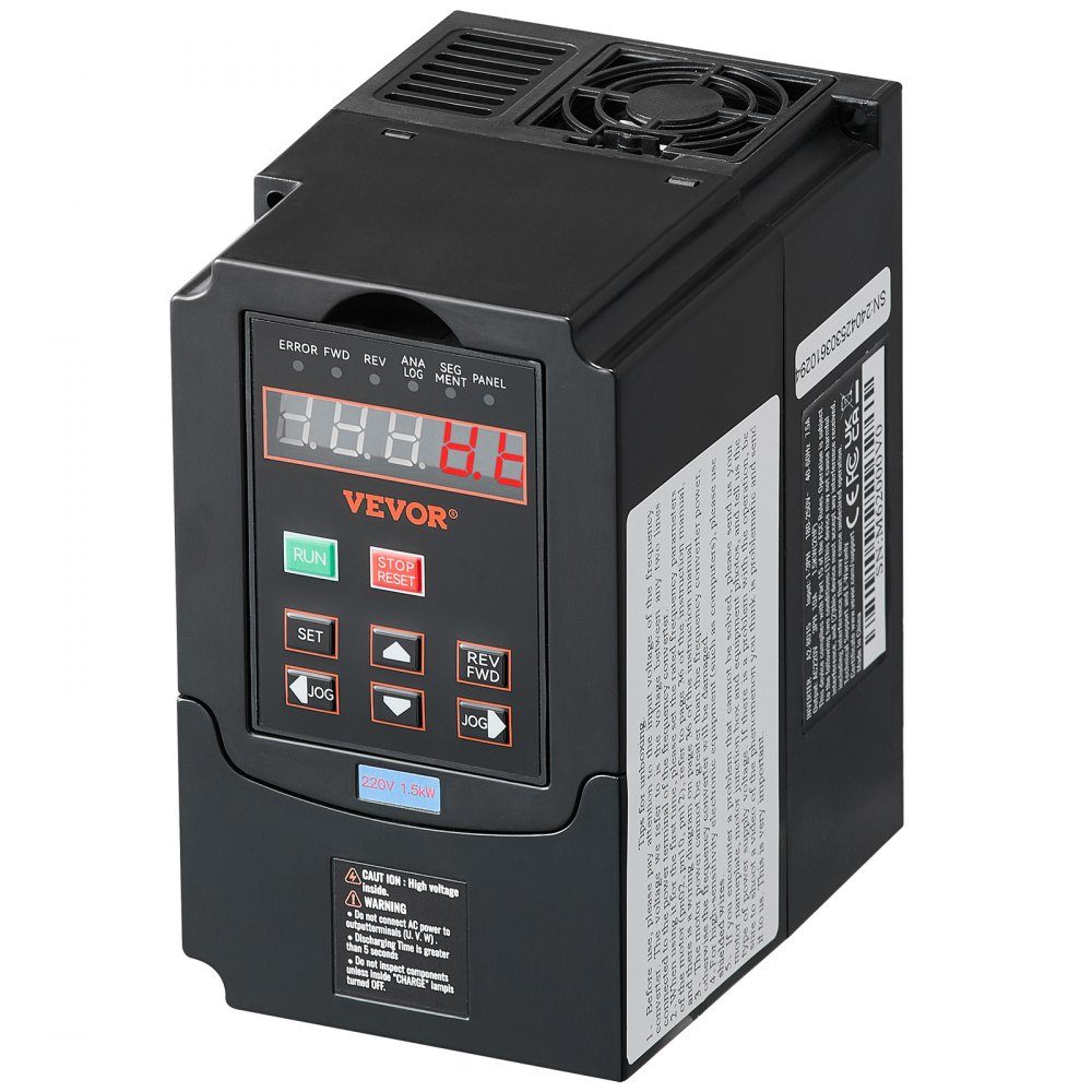 Variateur de fréquence VFD 2HP 1,5KW 7,5A Entrée 1 ou 3 phases 220V vers sortie 3 phases 220V Entrée 40-60Hz Sortie 0-400Hz VFD pour moteur de broche Contrôle de vitesse CNC