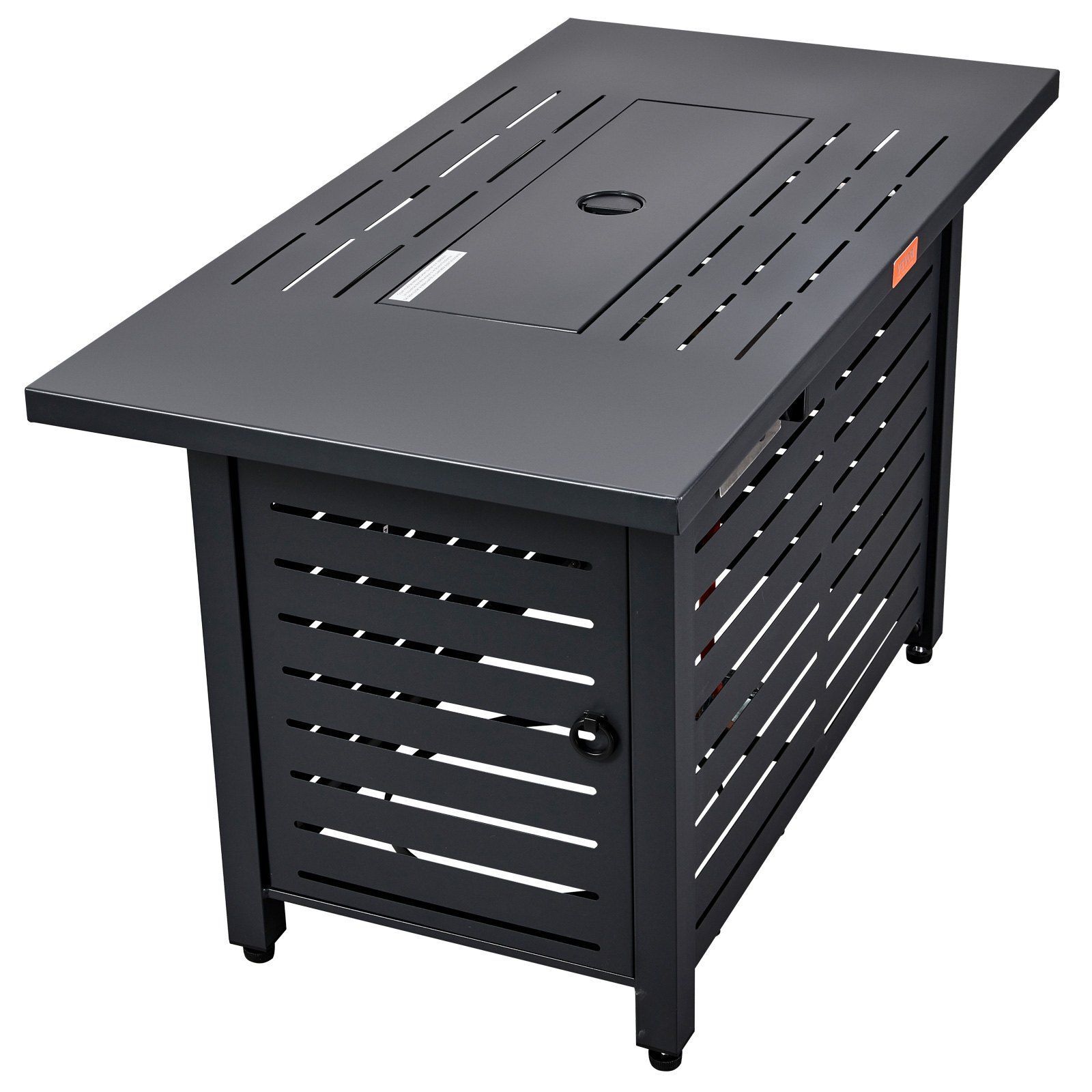 Buitenvuurtafel 109cm gashaard vuurschaal koolstofstaal gashaard 109x56x62cm incl. stalen deksel windbescherming regenhoes 9L propaantank voor 9 uur vuurtafel voor patiotuin