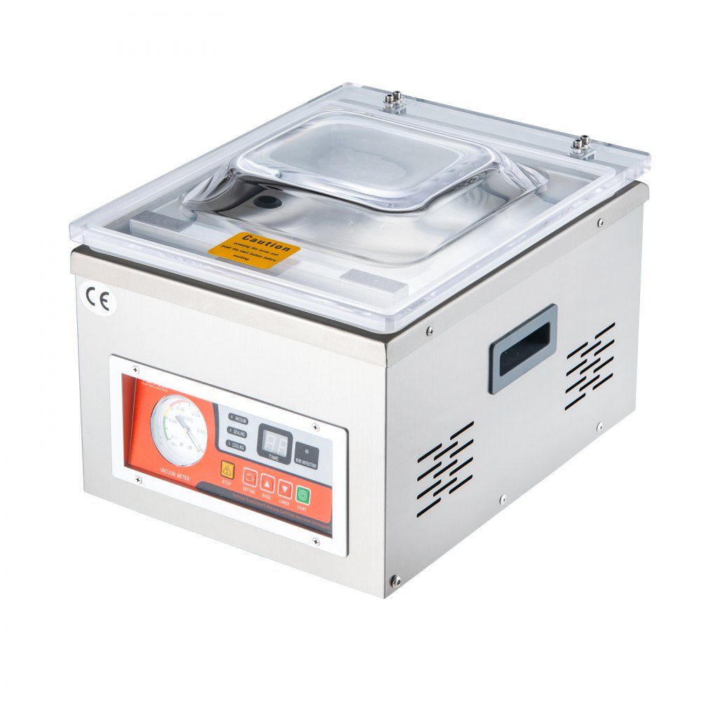 Vacuümsealer DZ-260A, compacte professionele kamervacuümsealer, 180W motor, kamervacuümsealer, 6,5 cbm/u, vacuümsealer, afdichtingsgrootte 33 x 25 cm, geschikt voor huizen, supermarkten, voedselfabrieken