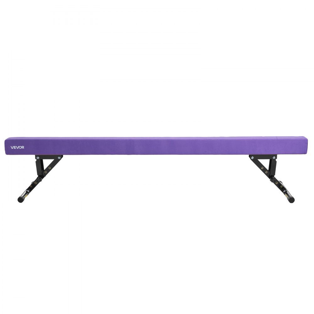 Schwebebalken Gymnastik Kinder 241 cm höhenverstellbar (5 Stufen/170/380470/540/565 mm), 158,7 kg belastbarer Gymnastikbalken, Schwebebalken für Fitnessstudio, Lila