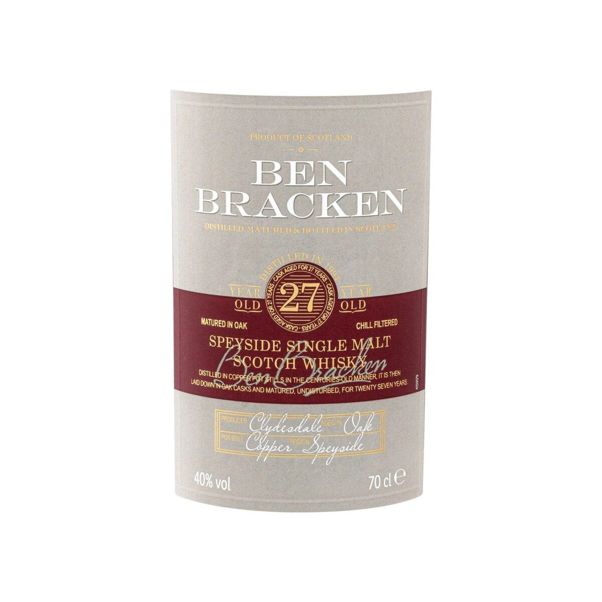 Ben Bracken Speyside Single Malt Scotch Whisky 27 Jahre 40 % Vol
