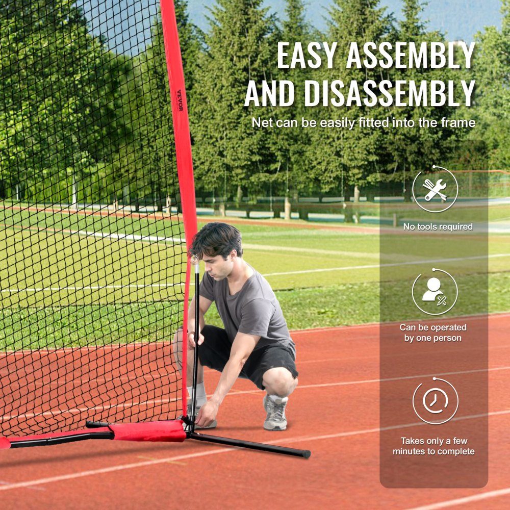 Backstop-Netz, 620 x 140 cm, Ballsport-Absperrnetz, Übungsausrüstung mit Tragetasche, Schutzschirm für Baseball, Softball, Lacrosse, Fußball- und Hockey-Training, Garten