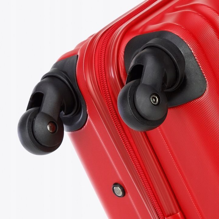 Valise premium valise de voyage valise de bord avec baleines plastique ABS 34l rouge