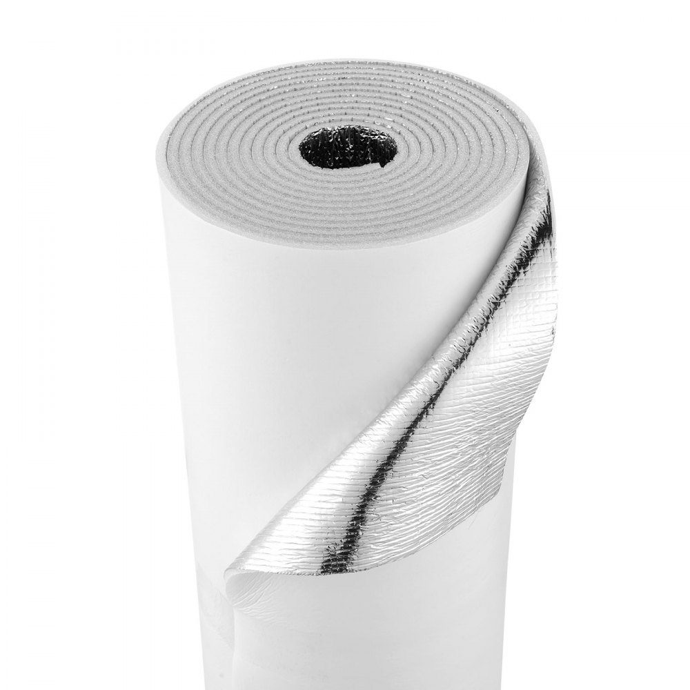 Isolierfolie, Wärmedämmset 6 mm, Reflektionsfolie 61 cm x 5,5 m, 4 Rollen Strahlungssperre aus Aluminiumfolie mit EPE-Schaumkern, weißes Hitzeschild aus PE-Folie für Garagentore