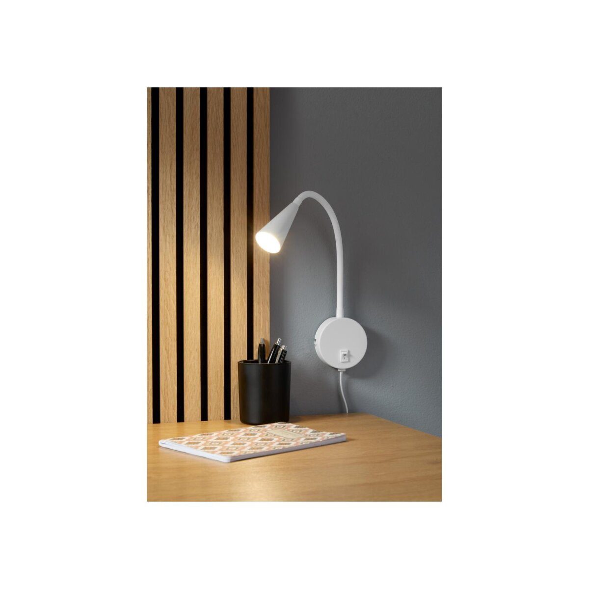 LIVARNO home LED wandlamp “FREYA”, met flexibele metalen hals (wit)